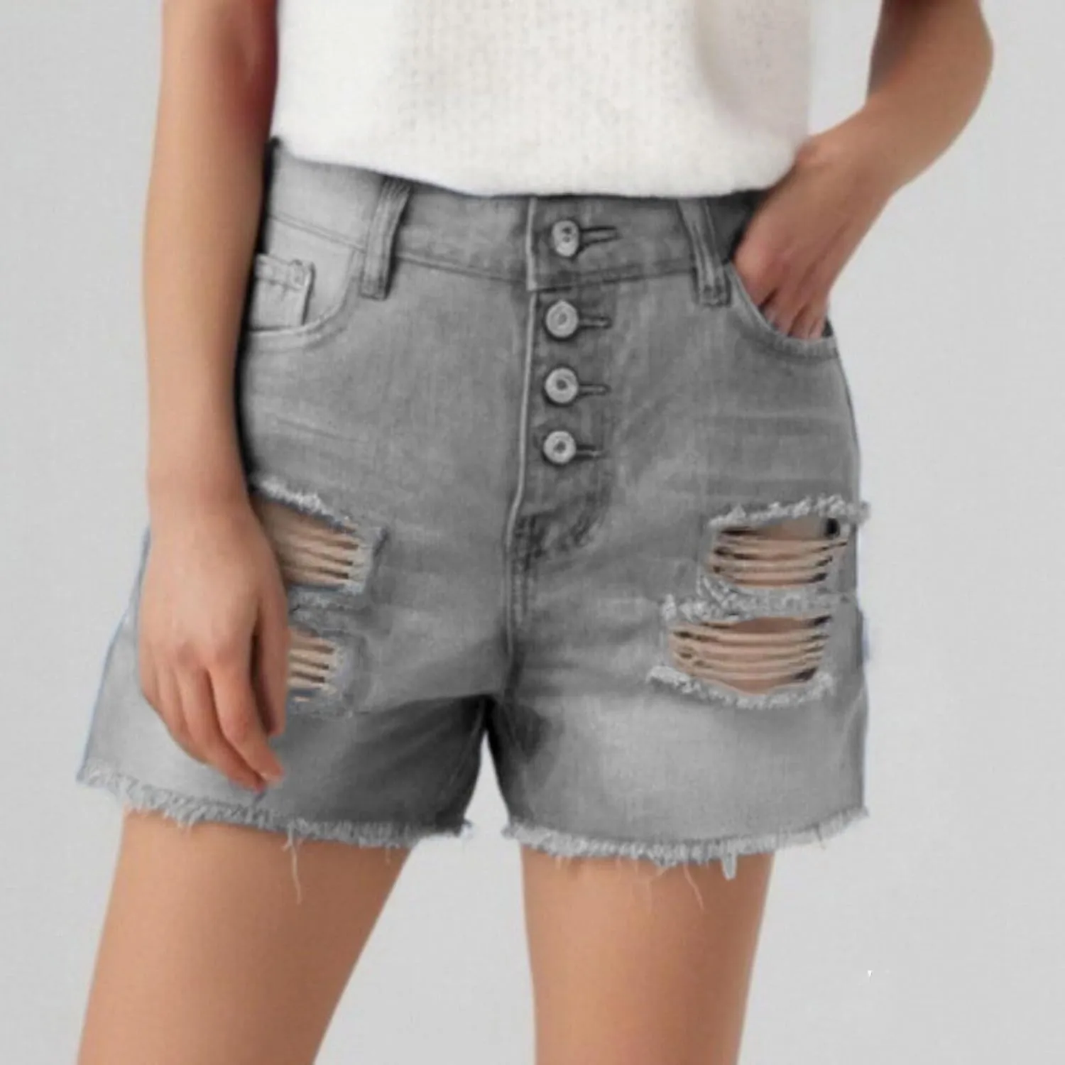 Jorts Women Baggy Cut Off Ripped Jean Shorts Sexy Denim Boxer Shorts Raw Hem Trendy Jeans Lounge Cowgirl Pants