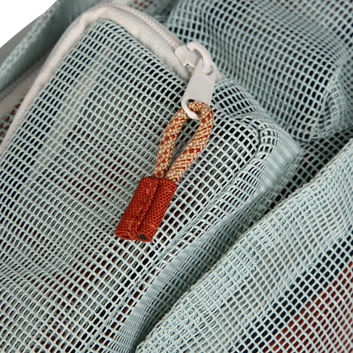 KAVU Mini Beach Rope Bag Mesh Crossbody Sling Backpack - Cool Aqua