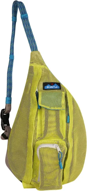 KAVU Mini Beach Rope Bag Mesh Crossbody Sling Backpack - Key Lime