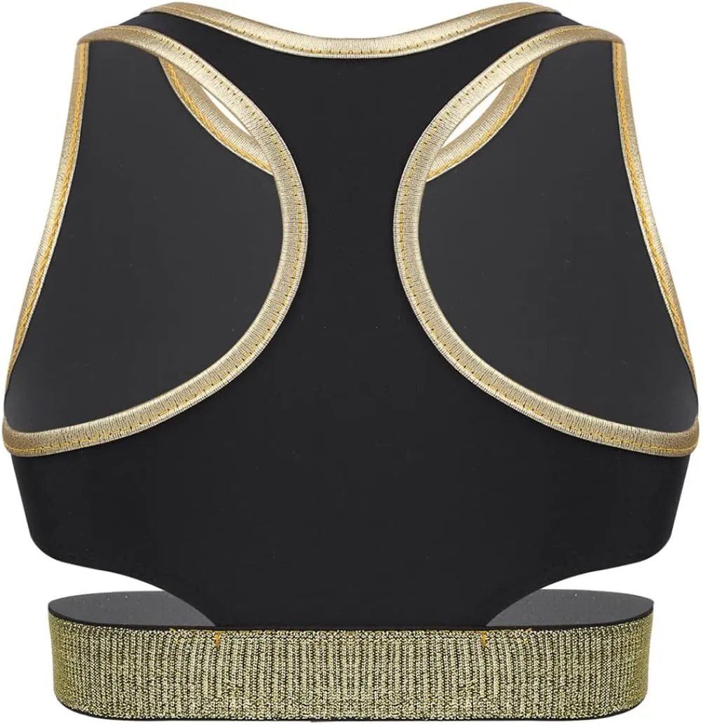 Kids Girls' Sleeveless Keyhole Back Crop Top Dance Gym Yoga Workout Sport Bra Camisole Dancewear