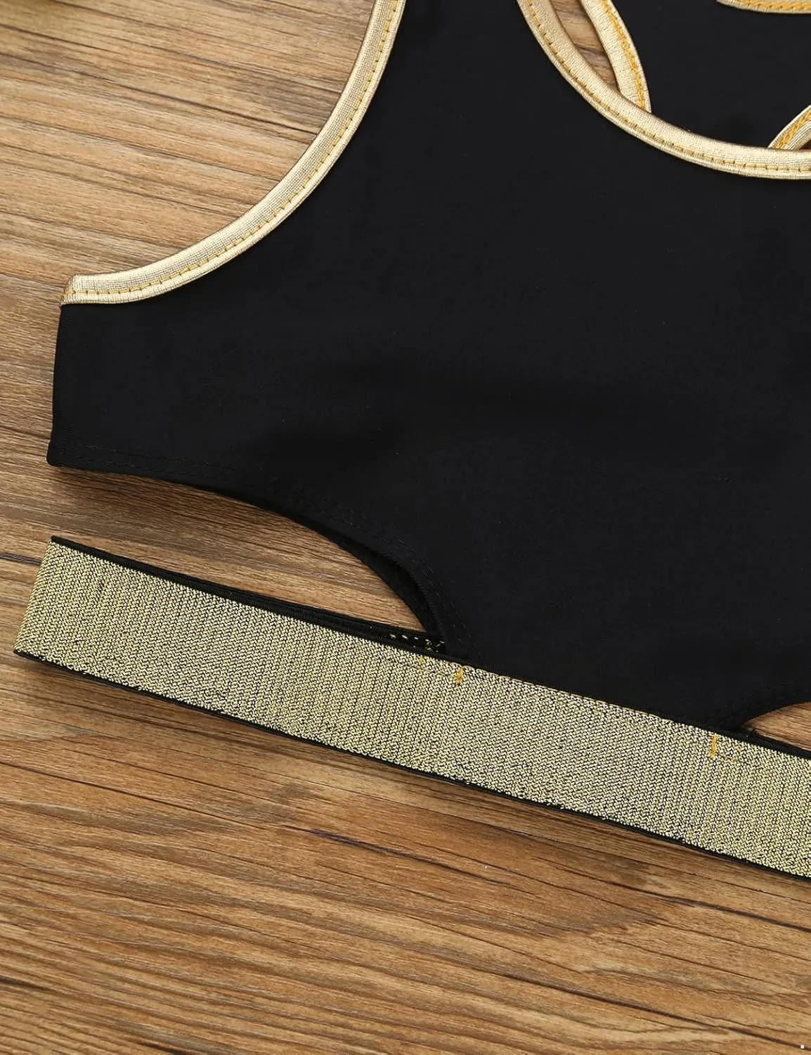 Kids Girls' Sleeveless Keyhole Back Crop Top Dance Gym Yoga Workout Sport Bra Camisole Dancewear