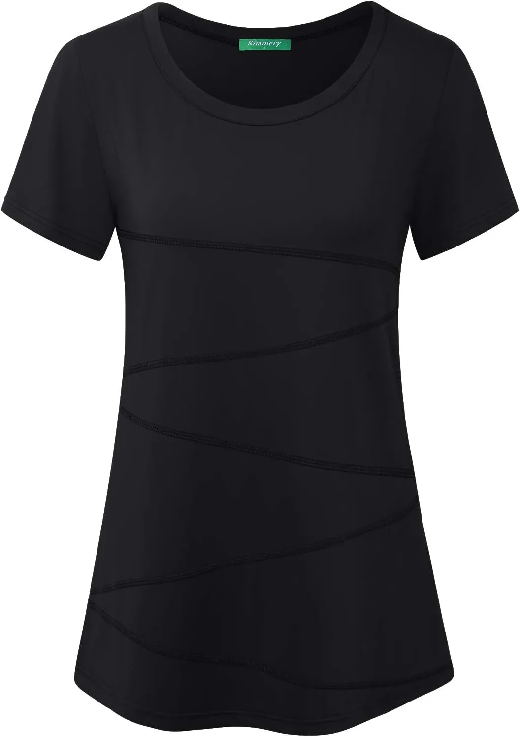 Kimmery Workout Tops for Women Short Sleeve Shirts for Women Quick Dry Line Decor Yoga Tops