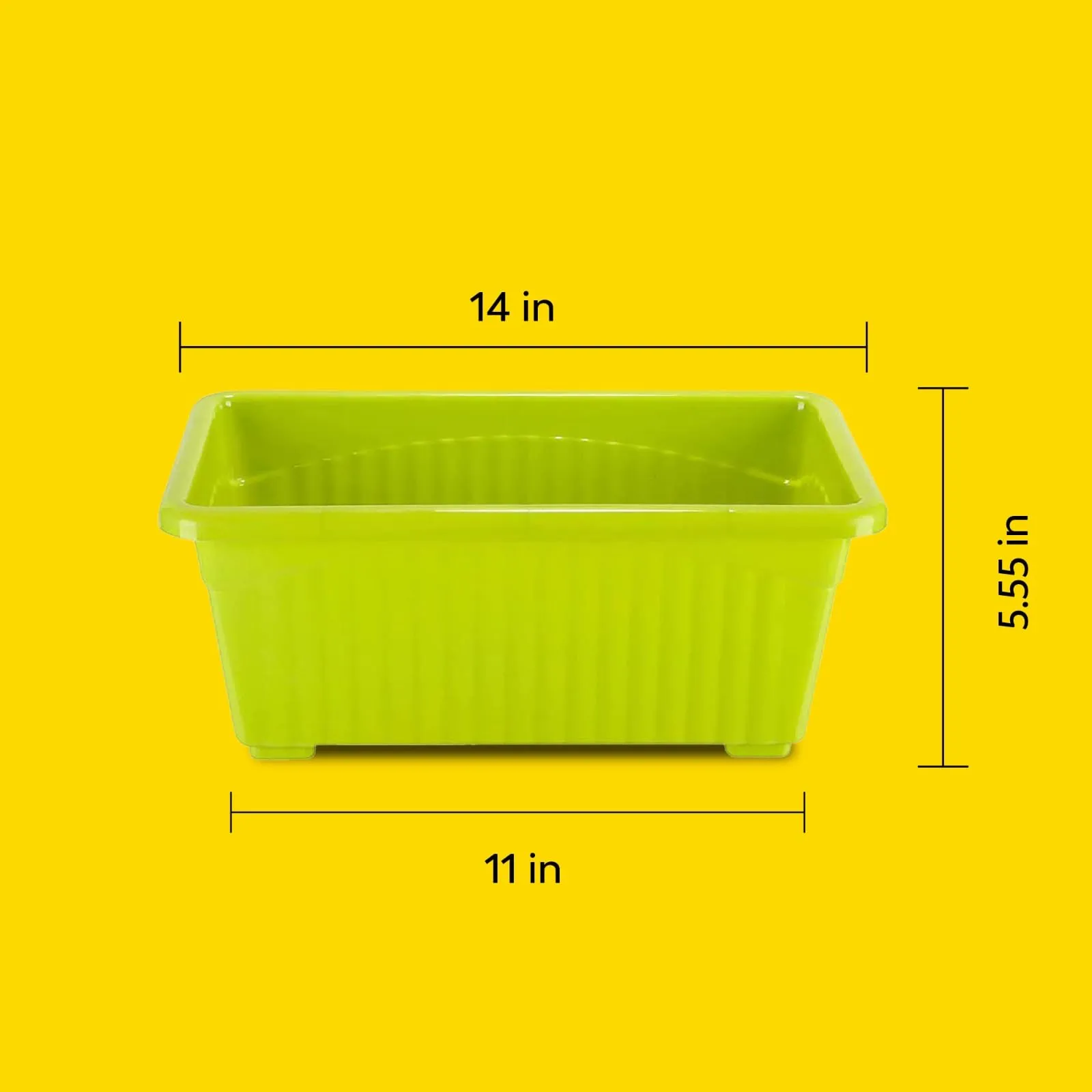 Kraft Seeds by 10CLUB 14inch Window Planters/ pots for plants, flower pot plant pots planters plastic pots for plants, plant pots for home décor flower pots for garden (Pack of of 1, Green)
