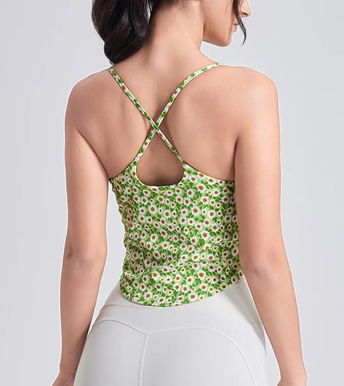 Ladies Tank Tops with Built in Bra Athletic Camisole Gym Workout Running Yoga Vest Tops for Women
