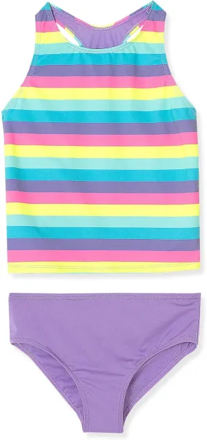 Lands' End Girls Chlorine Resistant Tankini Swim Set