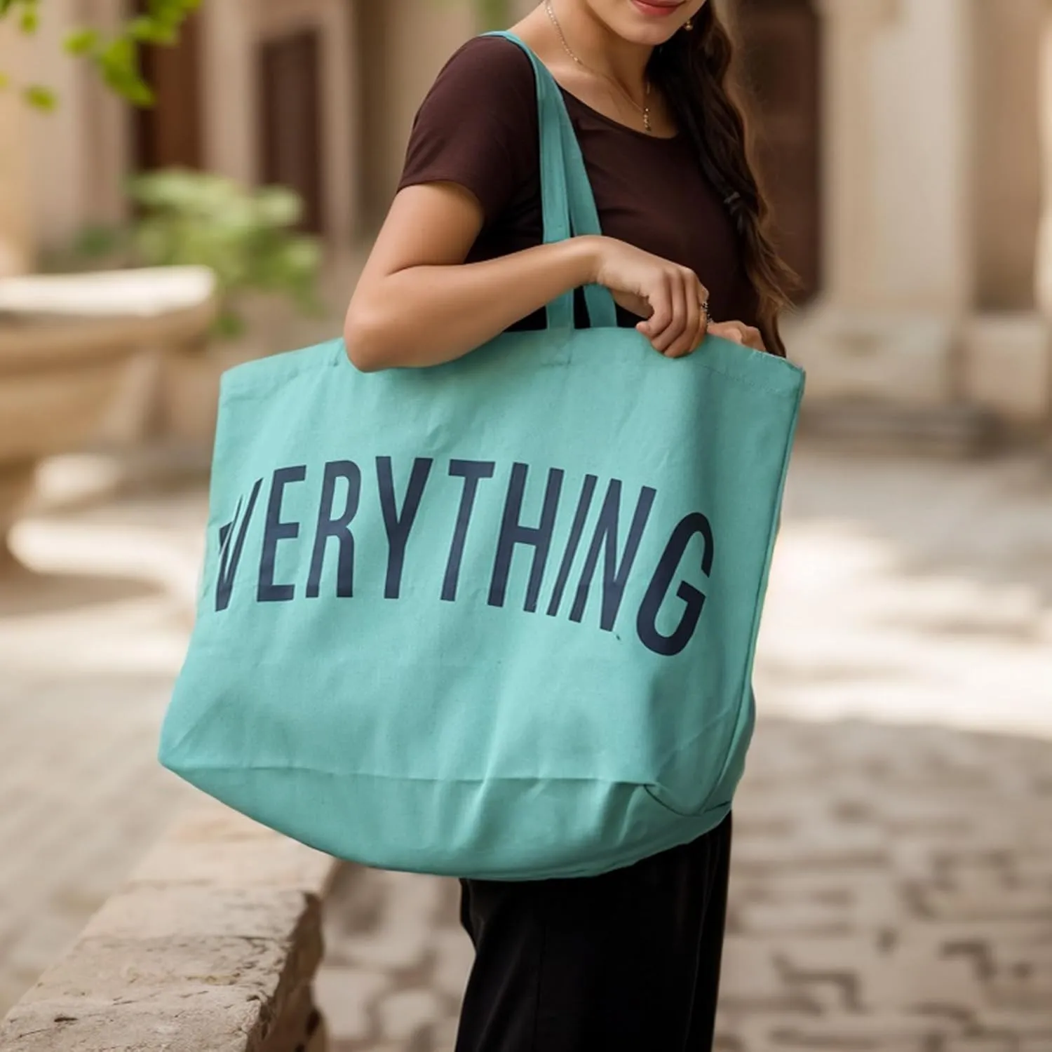 Large Canvas Tote Bag Reusable Grocery Bags Shopping Bags for Women Foldable Extra Large Everything Bag