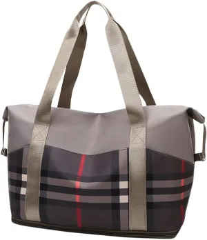 Large Capacity Travel Luggage Bag, Women's Tote Bag to Carry Airplane Fits Under Seat, Men's Short Business Carry-on Sports Gym Dry and Wet Separation BagElegant Coffee