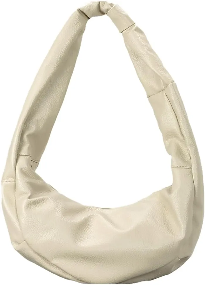 Large Dumpling Shoulder Bags for Women Y2K Crescent Totes PU Leather Bag Handbag Fashion Underarm Satchels