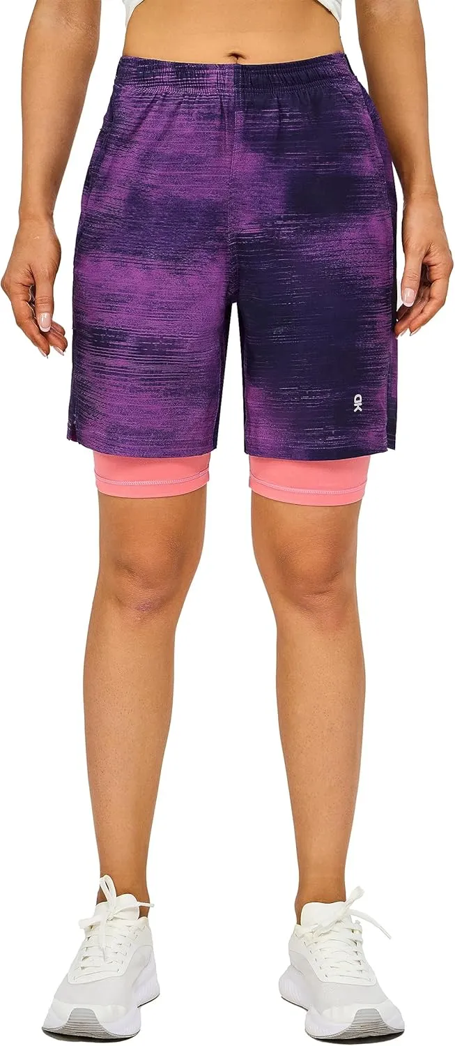 Little Donkey Andy Womens Quick Dry Board Shorts 9" Lightweight Stretch Swim Beach Shorts with Liner and Pockets