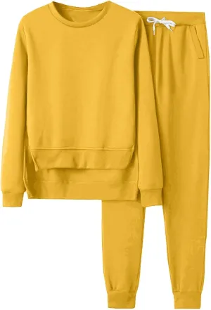 Lounge Sets for Women 2024 Long Sleeve Crewneck Athletic Trendy Hoodie Sweatshirts and Sweatpants Sweatsuit
