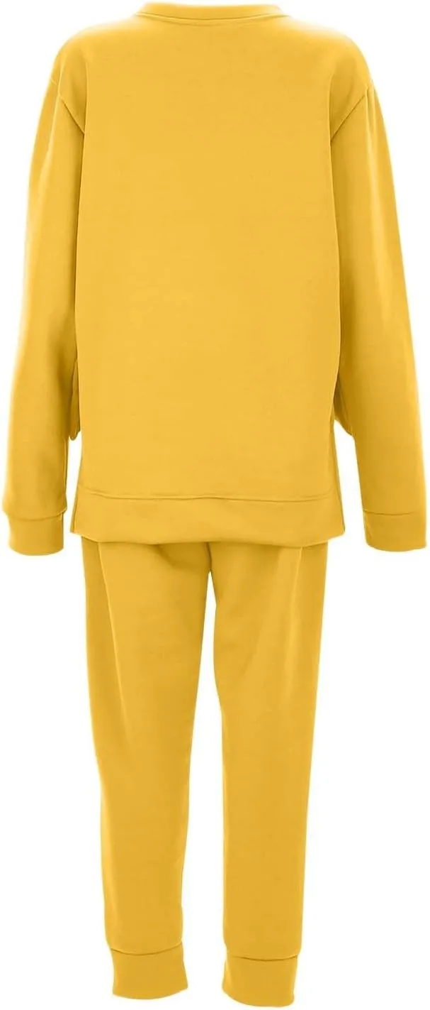 Lounge Sets for Women 2024 Long Sleeve Crewneck Athletic Trendy Hoodie Sweatshirts and Sweatpants Sweatsuit