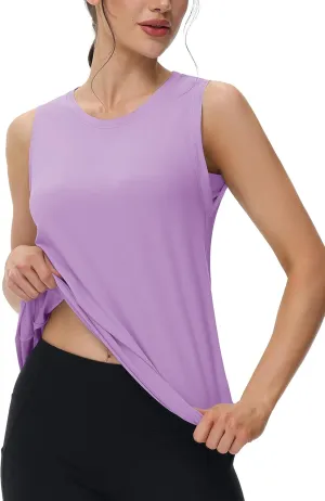 MAGCOMSEN Workout Tank Tops for Women Loose Fit Sleeveless Tops Breathable Lightweight Athletic Gym Runing Summer Shirts