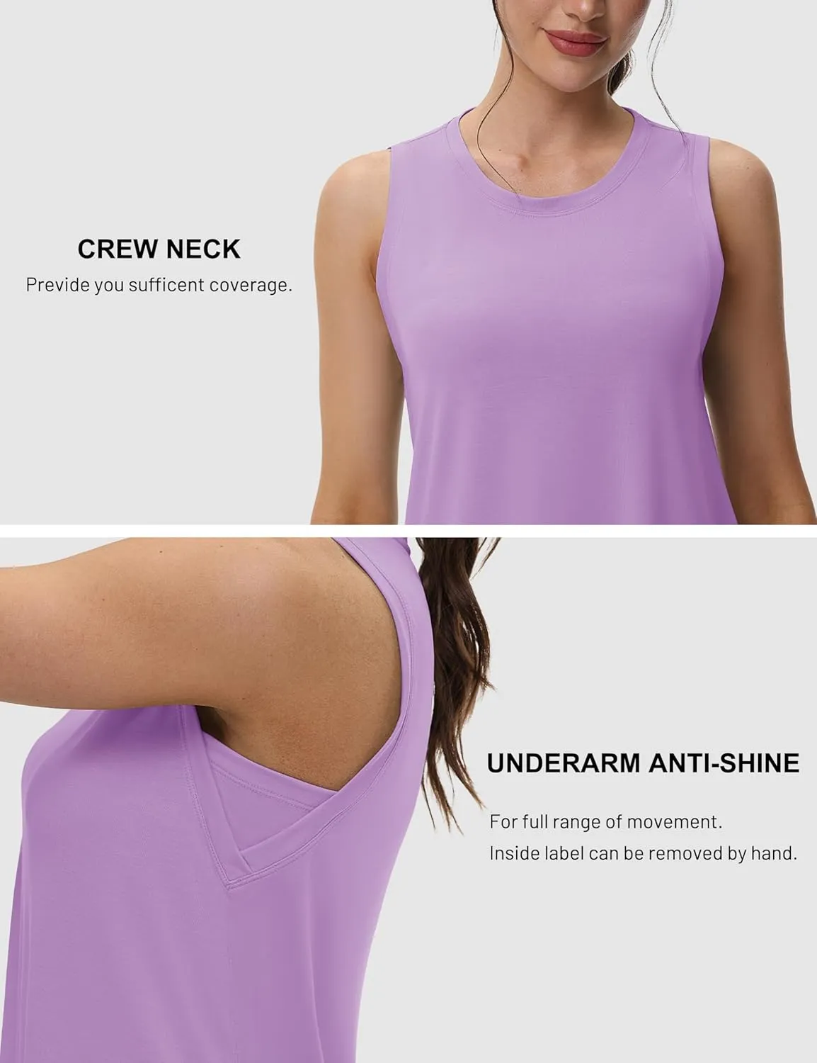MAGCOMSEN Workout Tank Tops for Women Loose Fit Sleeveless Tops Breathable Lightweight Athletic Gym Runing Summer Shirts