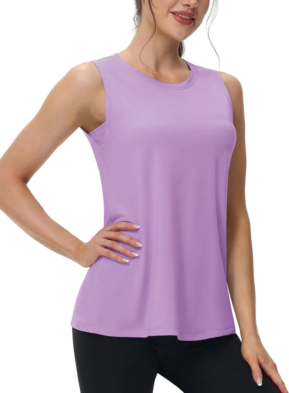 MAGCOMSEN Workout Tank Tops for Women Loose Fit Sleeveless Tops Breathable Lightweight Athletic Gym Runing Summer Shirts