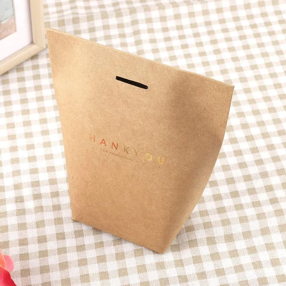 MAVIS LAVEN Elegant, Paper Bags, Thank You Candy Boxes for Wedding,Baby Shower, or Bridal Party,Lightweight and Portable with Ribbon,Stylish and for Valentine's Day, (Brown (kraft