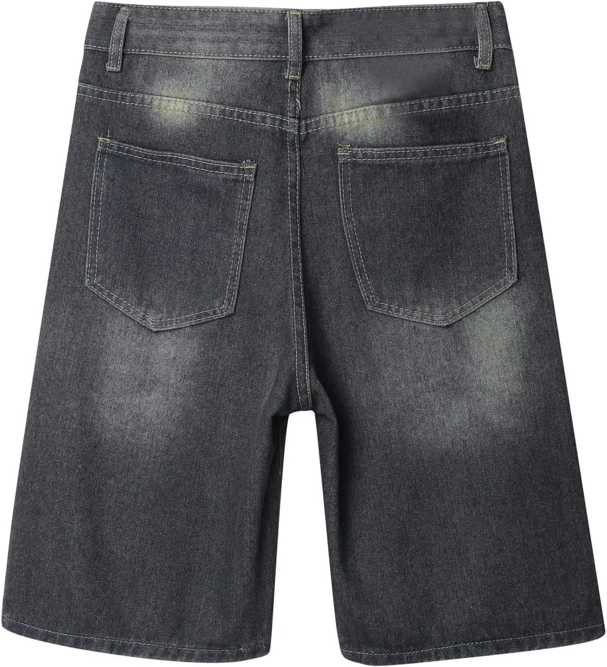 Men Loose Denim Shorts Baggy Casual Wide Leg Long Jean Jorts Hip Hop Shorts 2025 Trendy Streetwear