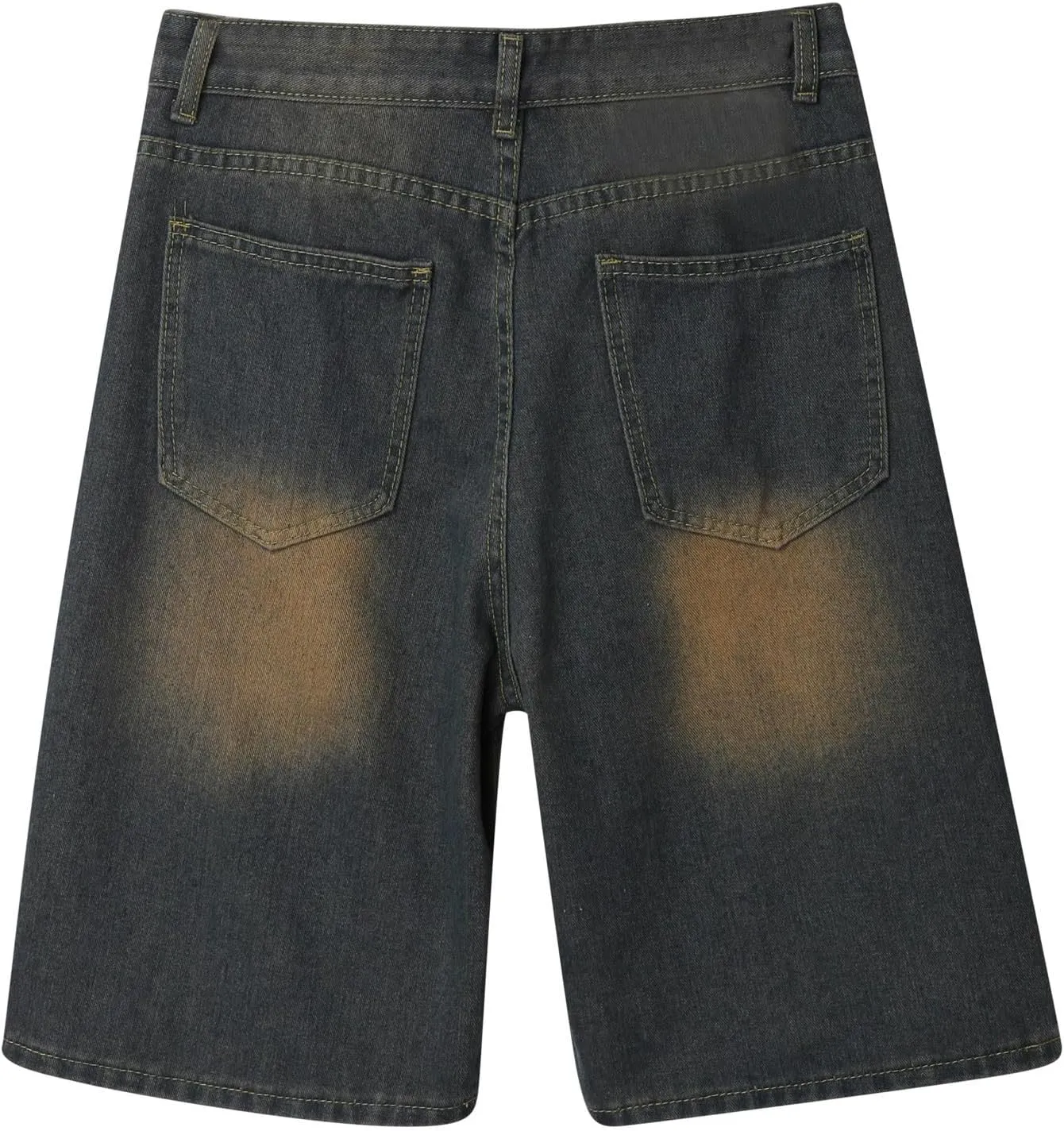 Men Loose Fit Denim Shorts Baggy Casual Summer Wide Leg Mid Jean Jorts Hip Hop Shorts Streetwear with Pockets