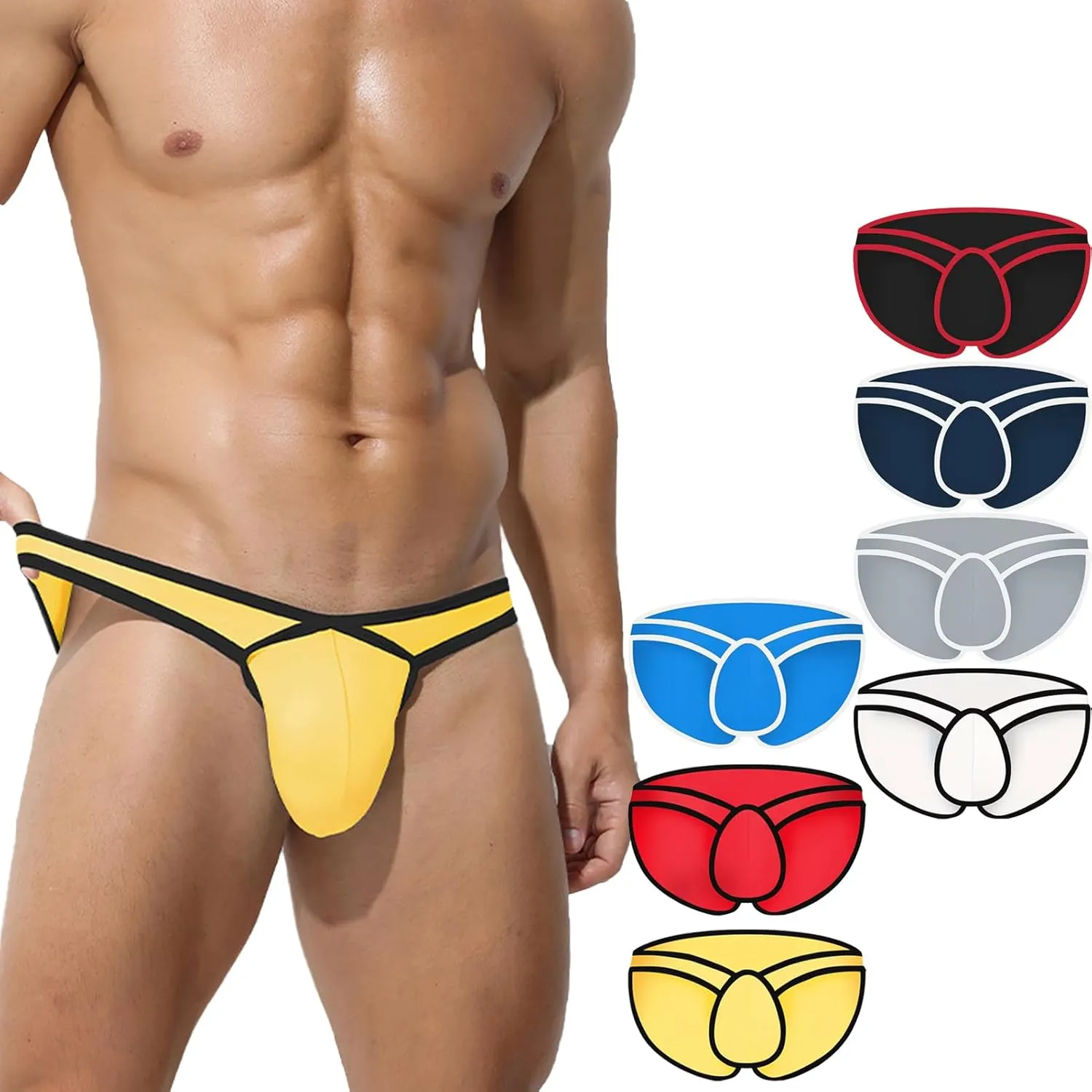 Men Slips Briefs Sexy Underpants Bulge Pouch Underwear Low Waist Panties Lingerie