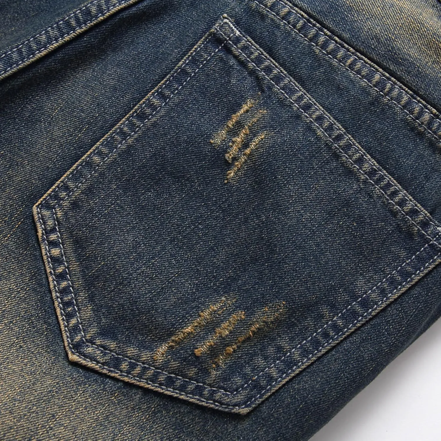 Men's Ripped Denim Shorts Mens Stretch Slim Fit Jean Short Cowboy Cropped Trousers Summer Short Jeans