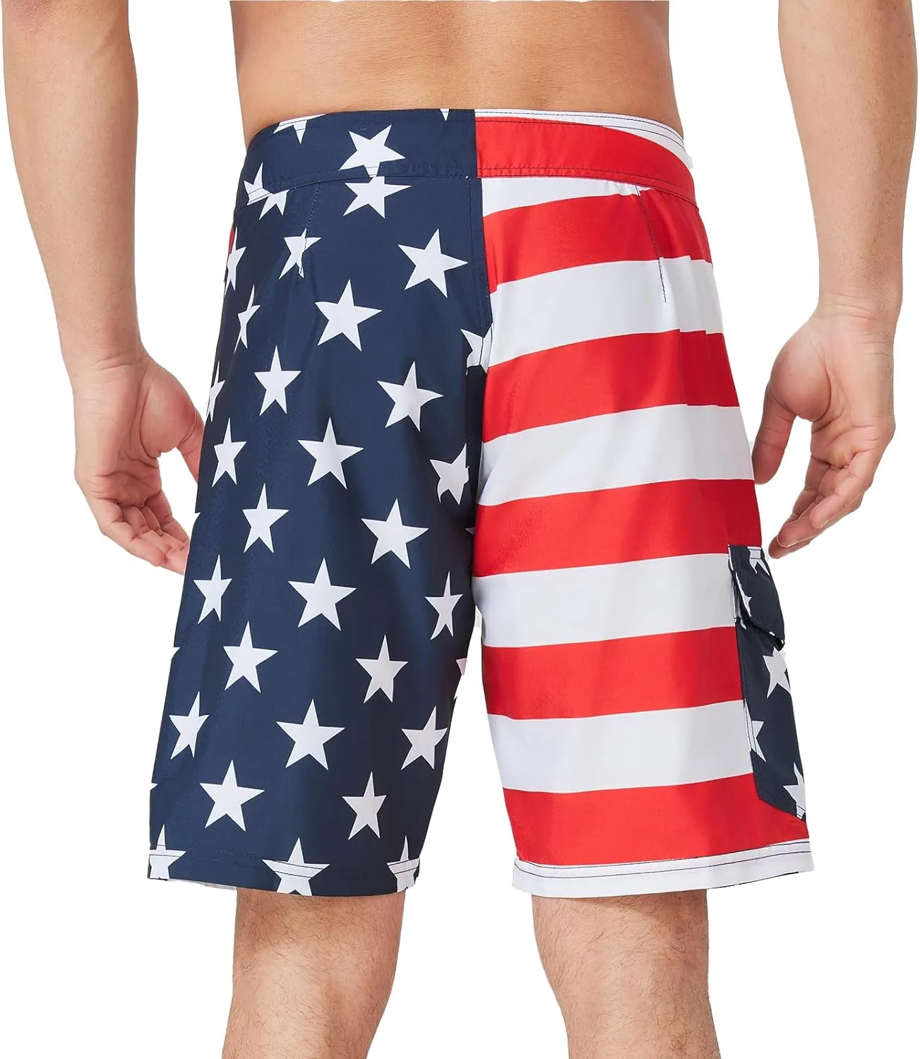 Men's Swim Trunks 22 Quick Dry Board Shorts with Key Keeper, No Mesh Lining - Perfect for Surfing & Swimming