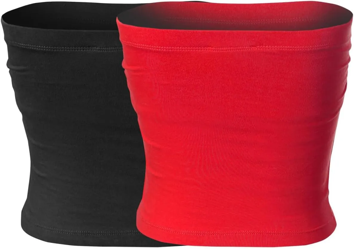 MixMatchy Women's Basic Tube Tops Built in Shelf Bra Strapless Crop Tops Bandeau Sexy Summer Outfits