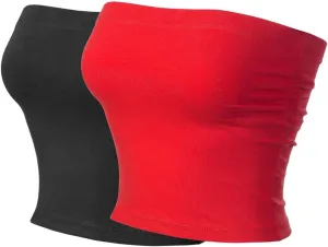 MixMatchy Women's Basic Tube Tops Built in Shelf Bra Strapless Crop Tops Bandeau Sexy Summer Outfits