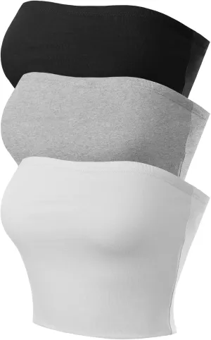 MixMatchy Women's Strapless Tube Tops Basic Bandeau Crop Sleeveless Backless Casual Sexy Going Out Tops Summer 2025