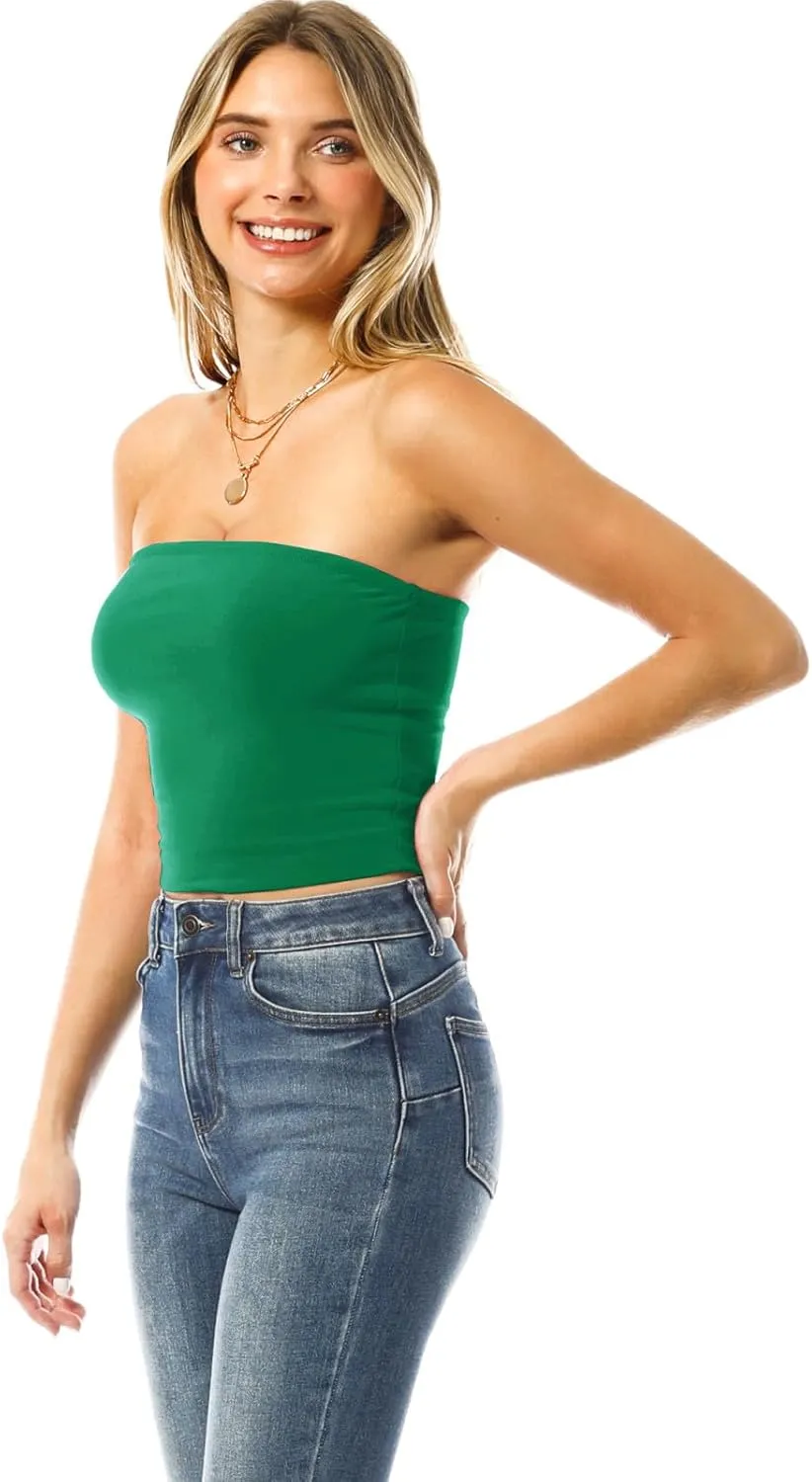 MixMatchy Women's Strapless Tube Tops Basic Bandeau Crop Sleeveless Backless Casual Sexy Going Out Tops Summer 2025
