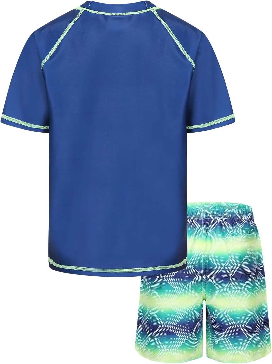 Moon Tree Boys Rash Guard Set for Boys 2 Piece Swimsuits Short Sleeve Bathing Suits with Trunks Quick Dry Swim Shirts