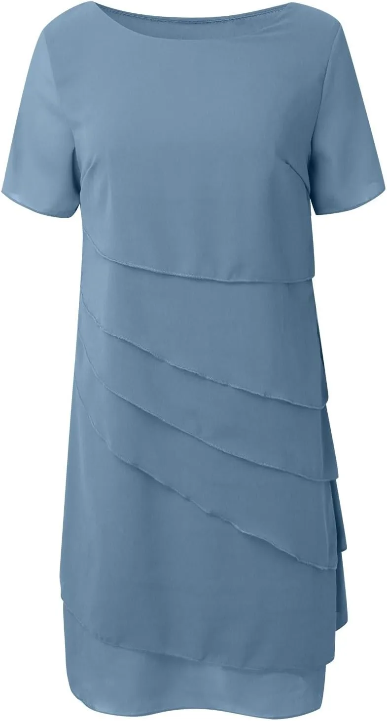 Mother of The Bride Dresses for Women Wedding Guest Dress Chiffon Long Sleeve Formal Evening Dress Bodycon Dress