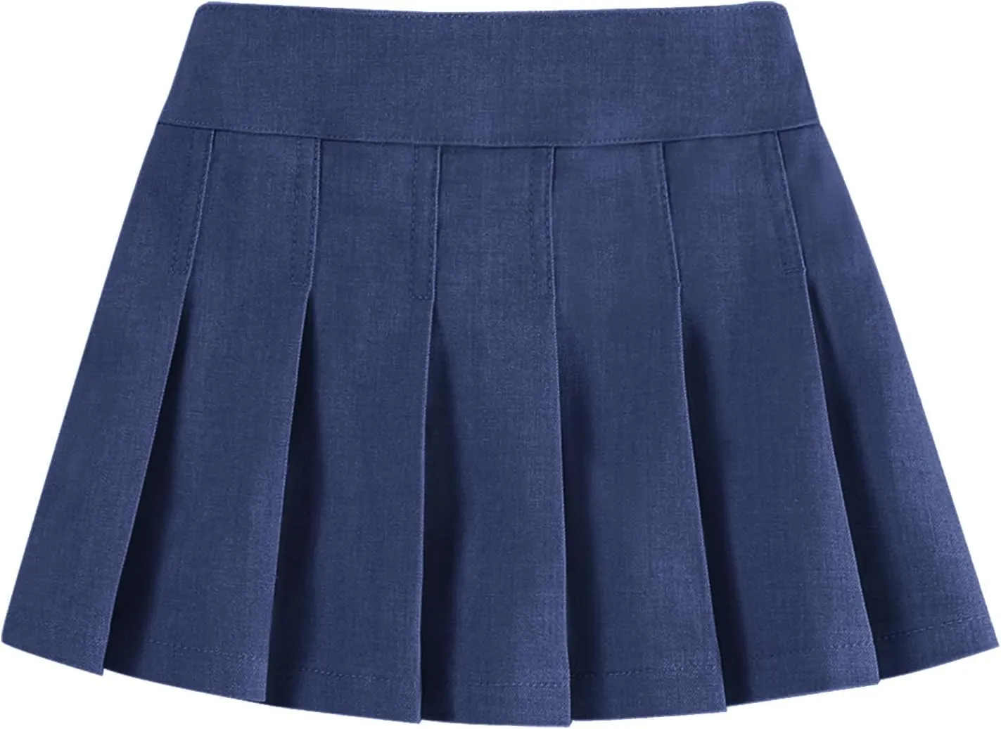 Neutocd Toddler Girls Skirts Skorts Denim Elastic Waistband Flared Pleated Skirts for Girls Kids Casual Stretchy Skater Skirt