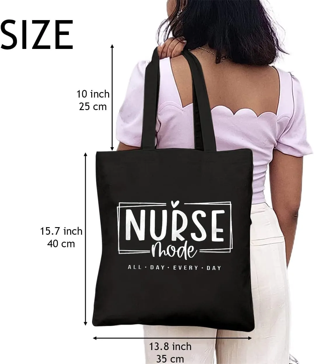 Nurse Life Canvas Tote Bags for Women Nurse Mode Shoulder Bags Reusable Shopping Bags Gifts for Nurse