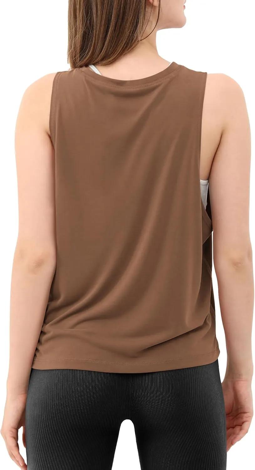 ODODOS 3-Pack Loose Tank Tops for Women Sleeveless Gym Athletic Workout Tops Yoga Shirts
