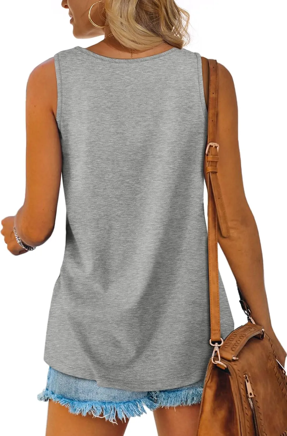 OFEEFAN Womens Tank Tops Sleeveless Scoop Neck Loose Fit Summer Clothes