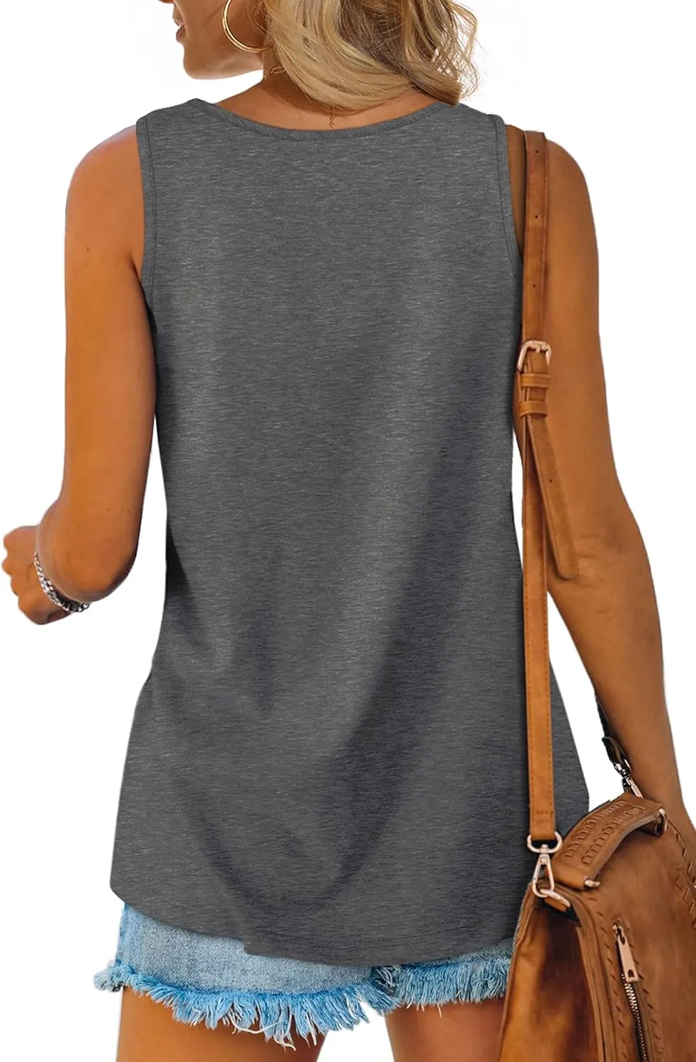 OFEEFAN Womens Tank Tops Sleeveless Scoop Neck Loose Fit Summer Clothes
