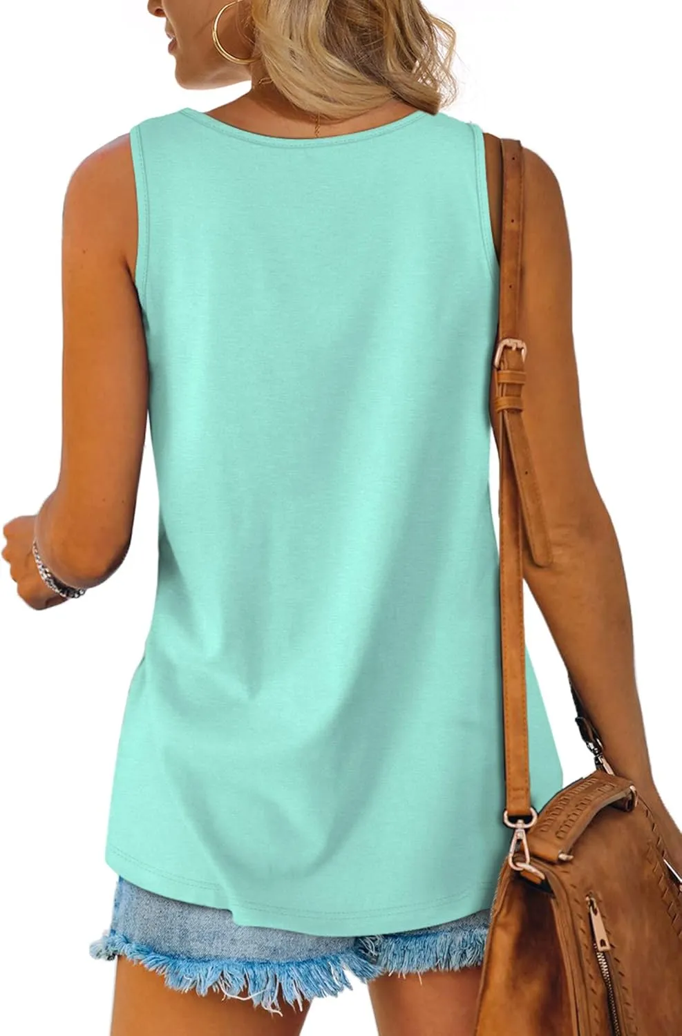 OFEEFAN Womens Tank Tops Sleeveless Scoop Neck Loose Fit Summer Clothes