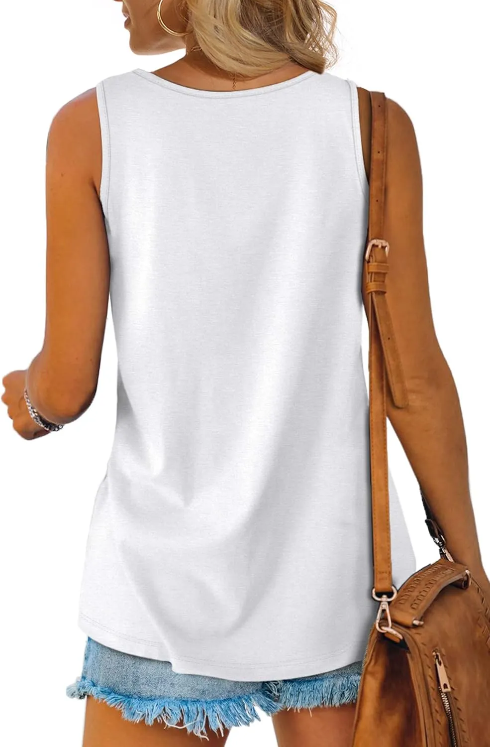 OFEEFAN Womens Tank Tops Sleeveless Scoop Neck Loose Fit Summer Clothes