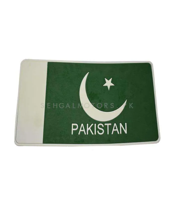 Pakistan Flag Anti-Skid Nonslip Dashboard Mats - Silicon Type Material | Car Anti Slip Mat