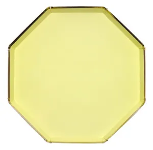 Pale Yellow Dinner Plate, Set of 8 Meri Meri Beautiful Basics Large Yellow Dinner Paper Plates, 10" x 10"