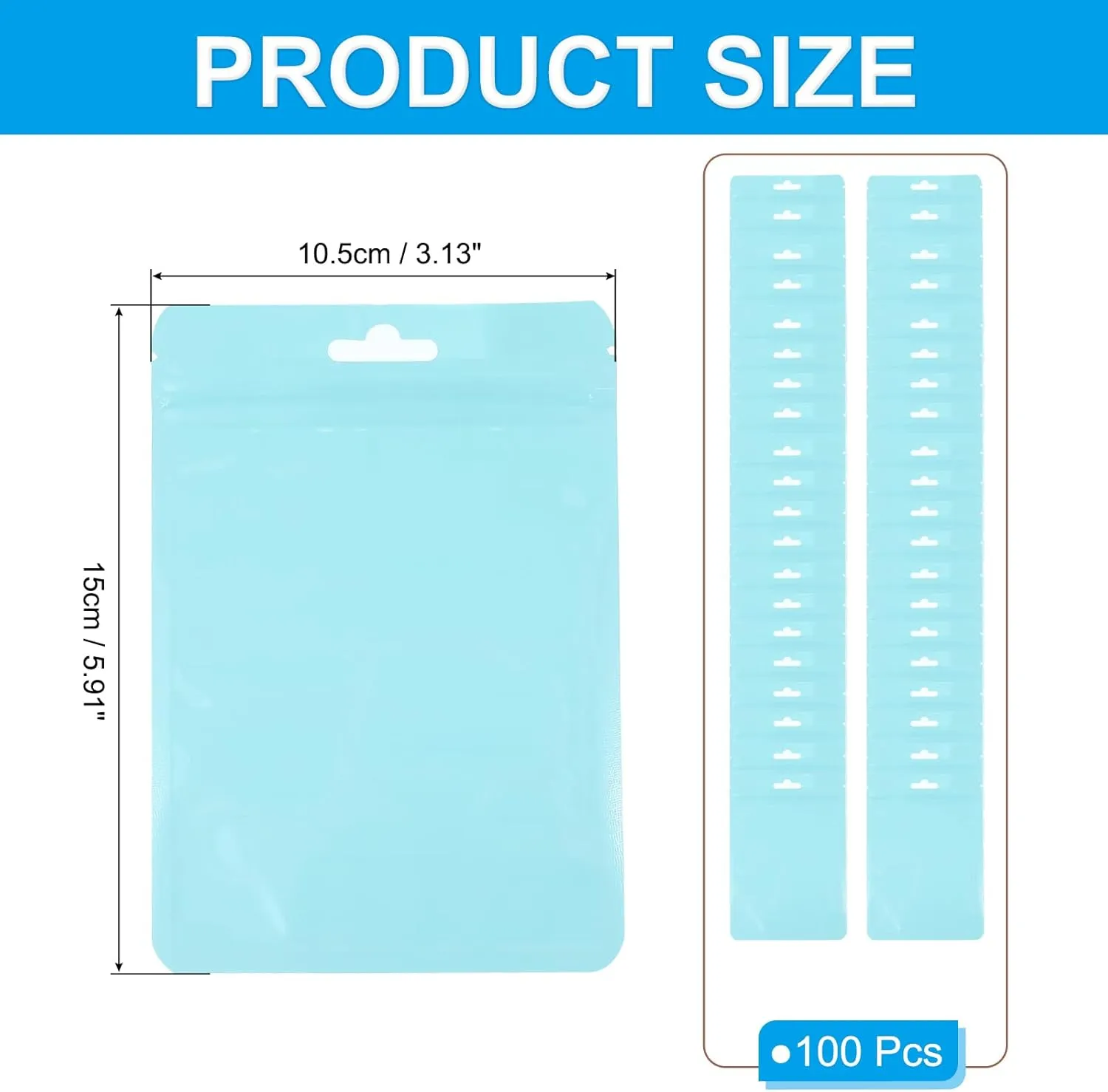 PATIKIL Jewelry Anti Oxidation Bag, 100 Pcs PVC Jewelry Anti Tarnish Storage Zipper Bags for Packaging Jewelry, Earrings, Rings, Necklaces, 4 x 6 Inch, Blue