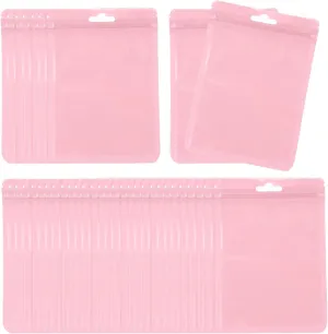 PATIKIL Jewelry Anti Oxidation Bag, 100 Pcs PVC Jewelry Anti Tarnish Storage Zipper Bags for Packaging Jewelry, Earrings, Rings, Necklaces, 4 x 6 Inch, Pink