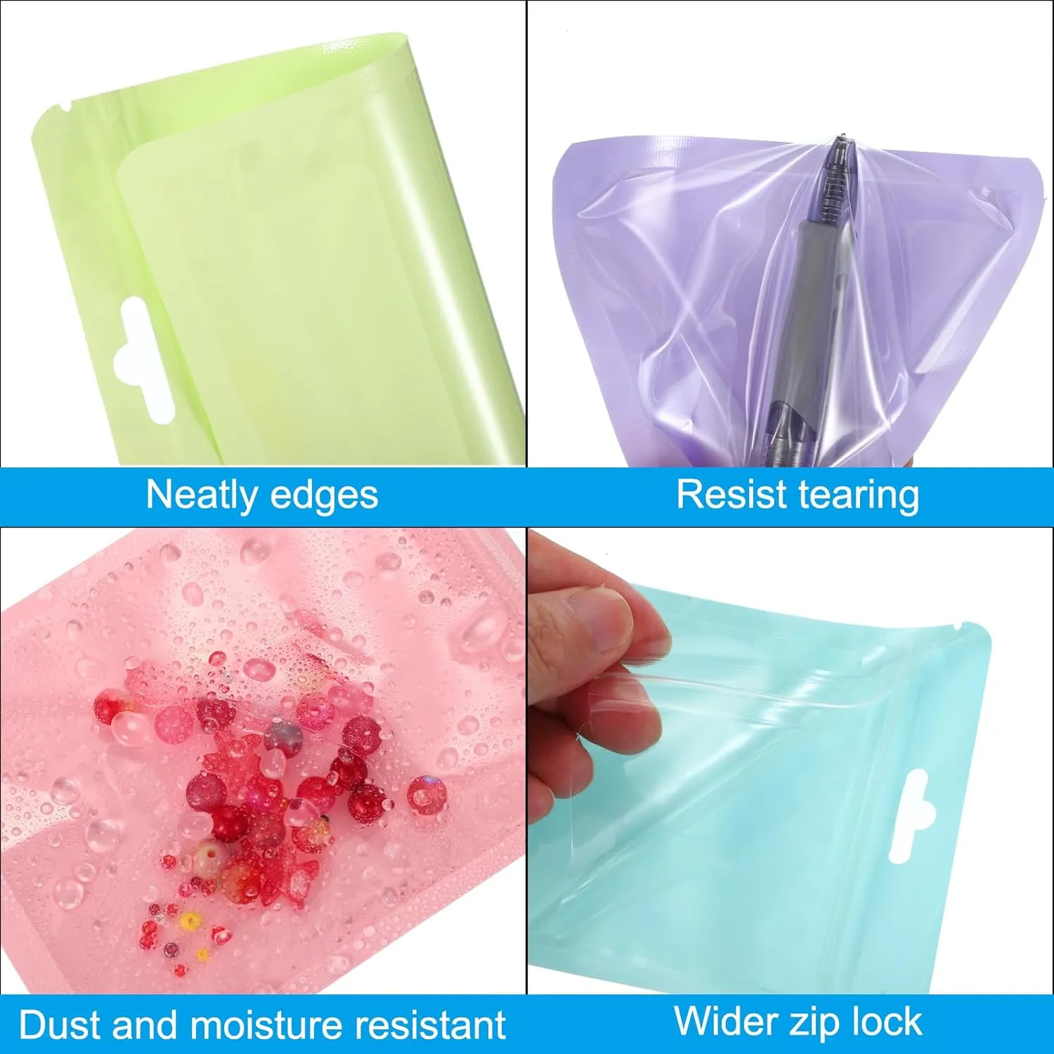 PATIKIL Jewelry Anti Oxidation Bag, 100 Pcs PVC Jewelry Anti Tarnish Storage Zipper Bags for Packaging Jewelry, Earrings, Rings, Necklaces, 4 x 6 Inch, Pink