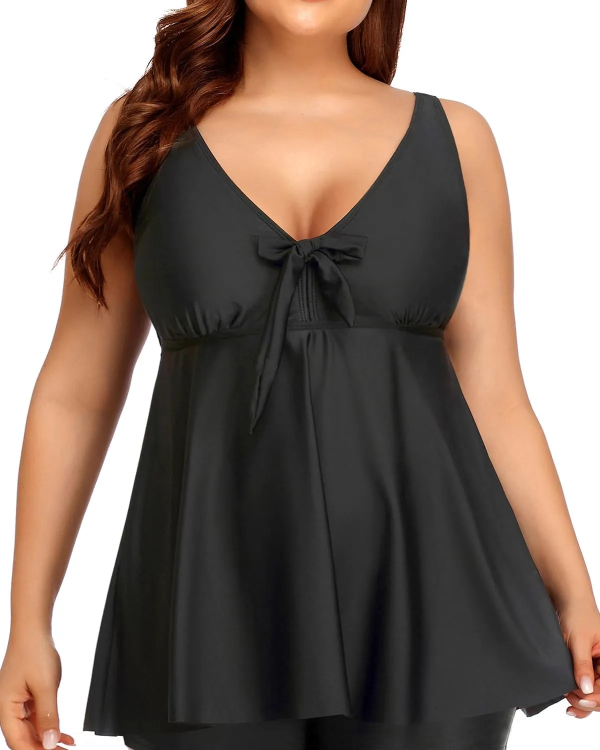 Plus Size Tankini Tops for Women Only - Flowy Bathing Suits Tops Modest Swimsuit No Bottom
