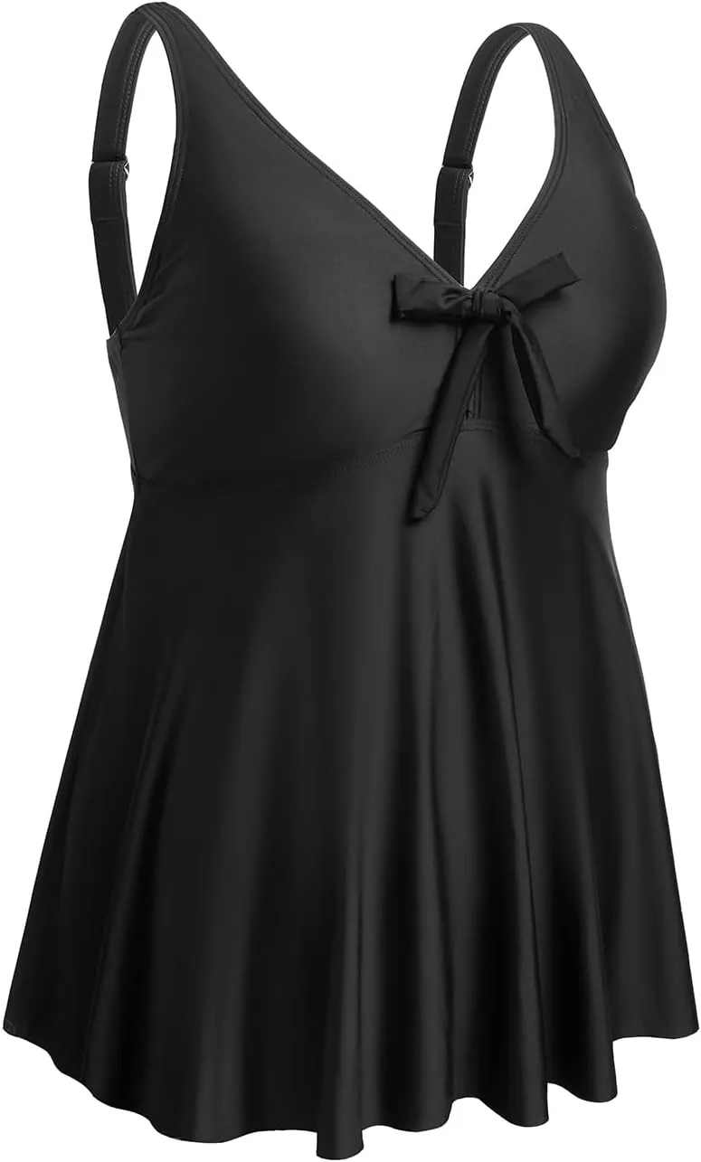 Plus Size Tankini Tops for Women Only - Flowy Bathing Suits Tops Modest Swimsuit No Bottom
