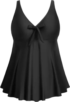 Plus Size Tankini Tops for Women Only - Flowy Bathing Suits Tops Modest Swimsuit No Bottom