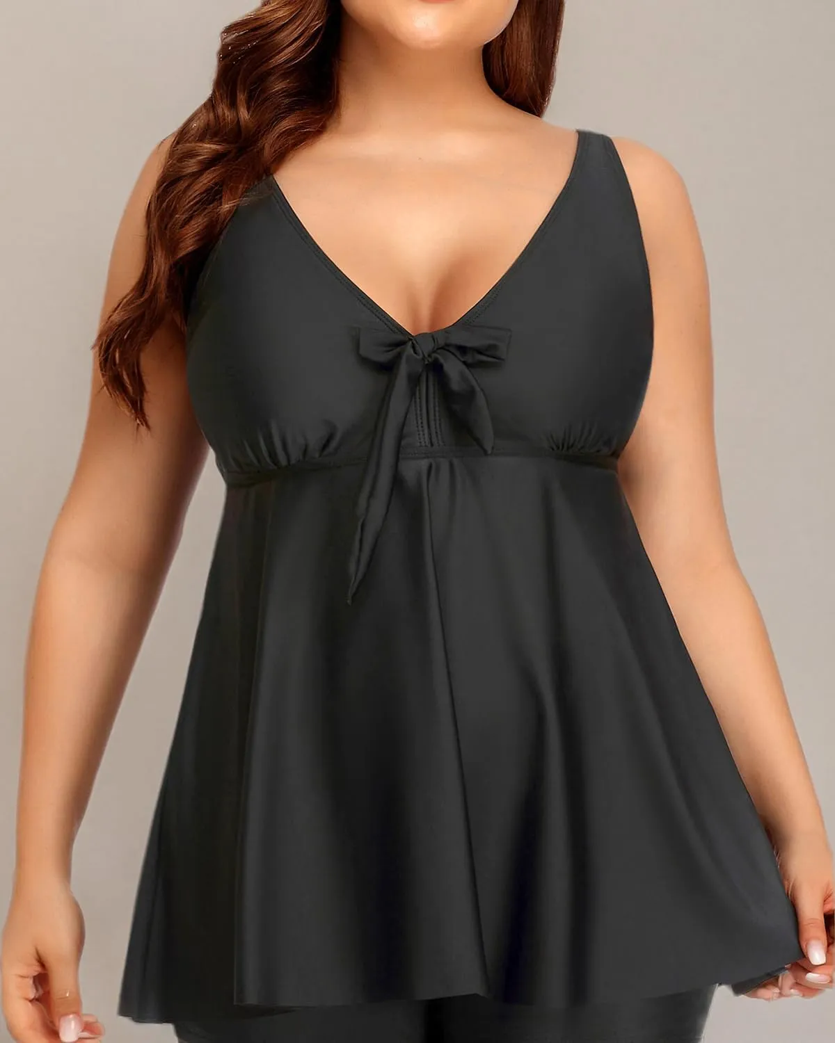 Plus Size Tankini Tops for Women Only - Flowy Bathing Suits Tops Modest Swimsuit No Bottom