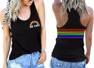 Pride Tank Top for Women Proud Ally Shirt LGBT Equality Rainbow Love Heart Graphic Tanks Pride Sleeveless Vest Tops