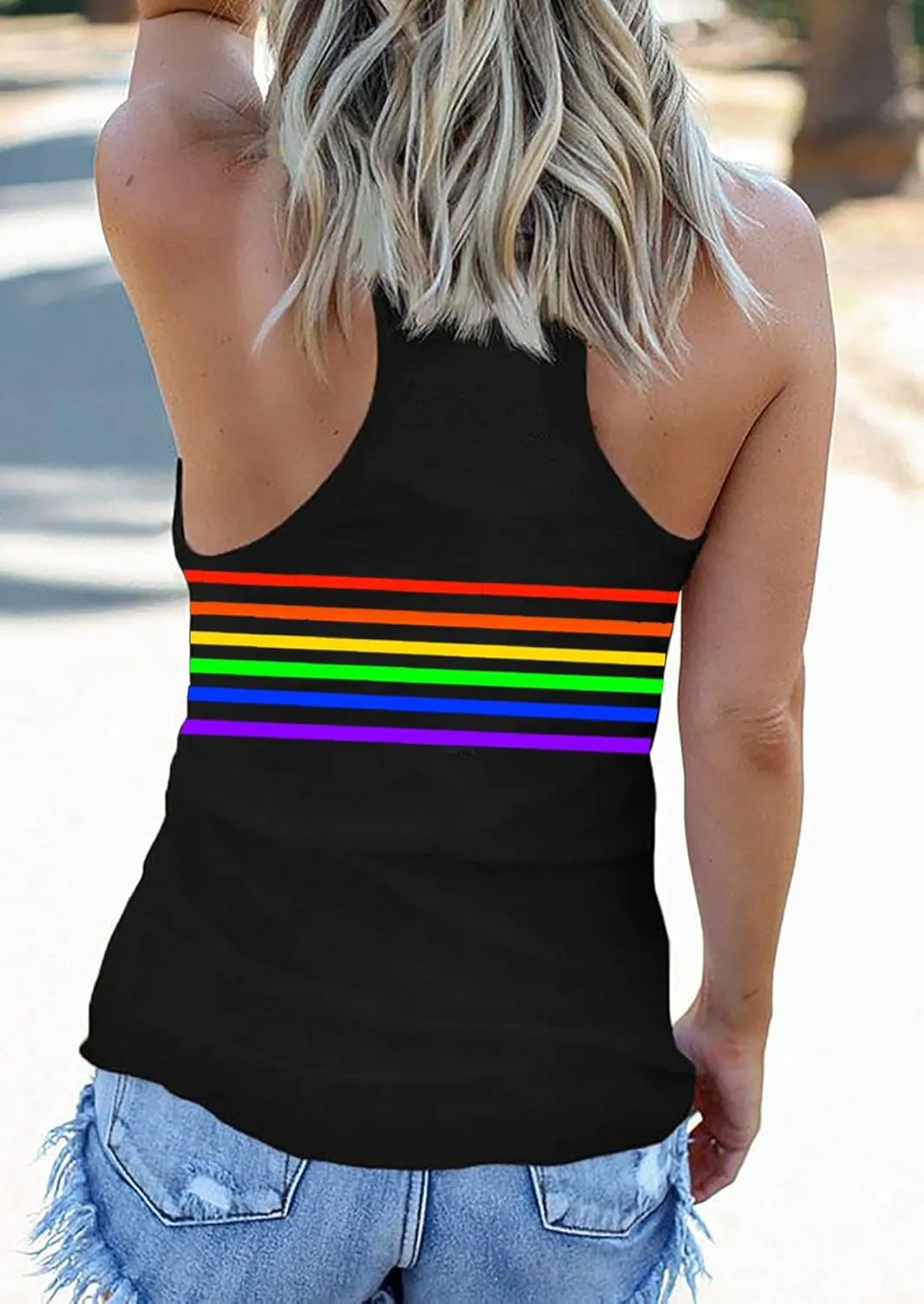 Pride Tank Top for Women Proud Ally Shirt LGBT Equality Rainbow Love Heart Graphic Tanks Pride Sleeveless Vest Tops