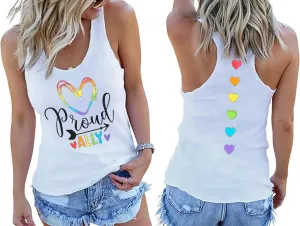 Pride Tank Top for Women Proud Ally Shirt LGBT Equality Rainbow Love Heart Graphic Tanks Pride Sleeveless Vest Tops