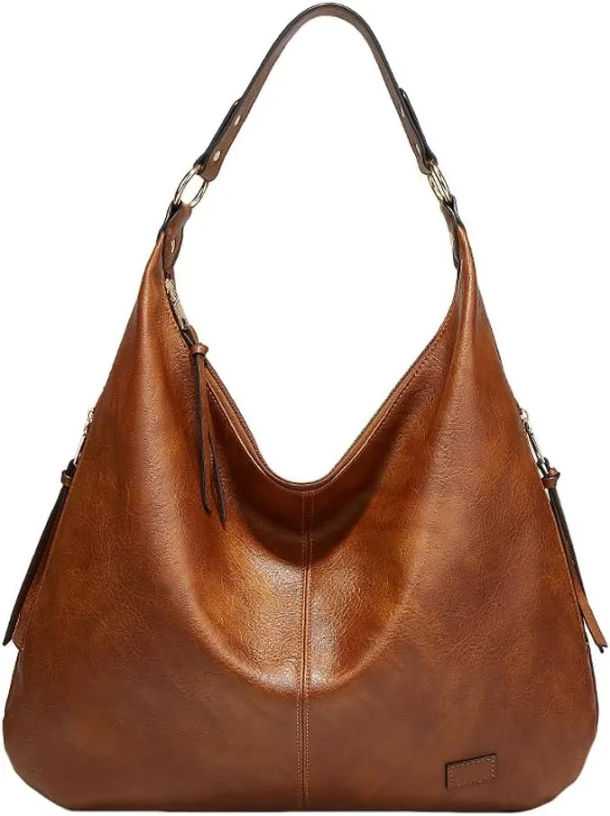 PU Leather Hobo Bag for Women Retro Shoulder Bag Large Totes Trendy Handbag Underarm Purse Satchel